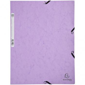 Carpeta Exacompta Aquarel Cartón Lustrado 400 gr Tres Solapas Gomas A4 Mate Lila - Pack de 5 unidades-