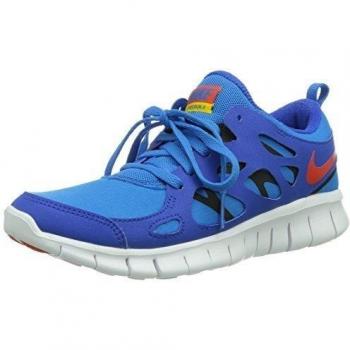 NikeFree Run 2 (GS) - zapatillas de running Niños, Azul (Hyper Cobalt/Tm Orange-Photo Blue-Black), 38