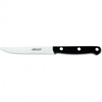 Arcos Serie Cuchillos de Mesa, Cuchillo Chuletero, Hoja Serrada de Acero Inoxidable Nitrum de 120 mm, Mango Polioximetileno Color Negro