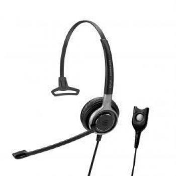 Auricular Mono EPOS Sennheiser IMPACT SC 638 con Cable, Banda Estrecha, Conexión Fácil, Negro y Plata