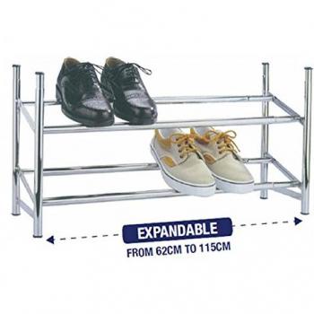 ZAPATERO DE METAL ESTANTERIA METALIZA PARA ZAPATOS EXTENSIBLE 62 A 115 CM 2 BALDAS HASTA 12 PARES