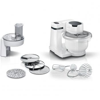 Robot de cocina Bosch MUM Serie 2, 700 W, 3,8 L, con sistema de mezcla planetaria y 4 velocidades - Blanco