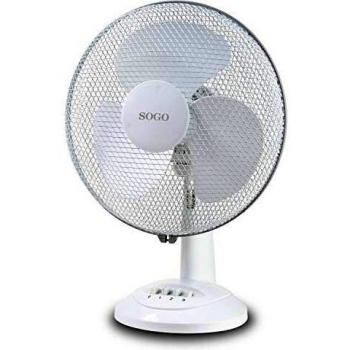 Sogo VEN-SS-21410 Ventilador de sobremesa, 30 cm, 35 W, Blanco
