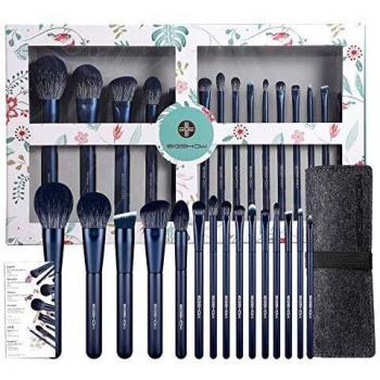 EIGSHOW pinceles de maquillaje conjuntos, 15 pcs esenciales pinceles de maquillaje, maquillaje vegan artesanía de calidad del sistema de cepillo includs 7 piezas vitales conjuntos de sombra de ojos
