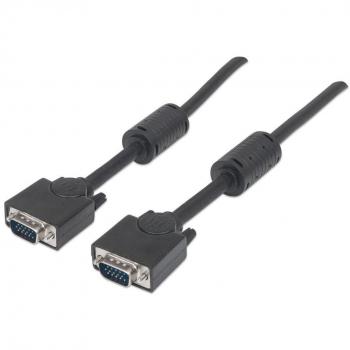 Manhattan SVGA Cable with Ferrite Cores M/M 3M Black HD15