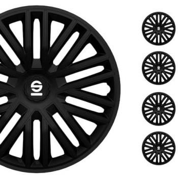 Tapacubos Sparco Bergamo 14 Pulgadas ABS Negro Juego de 4 piezas