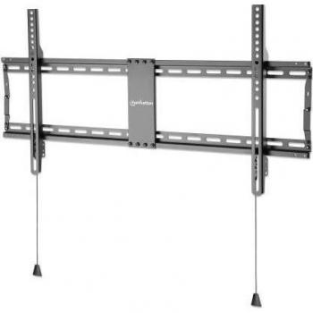 Soporte de Pared para TV y Monitor Manhattan Ultra Delgado Fijo 43-100 Negro VESA 200x200 a 800x400mm Máx. 70kg Plegable con Embalaje Compacto Garantía de