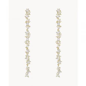 Pendientes Largos Tura Mali - Elegantes pendientes en oro con colgantes de piedras preciosas