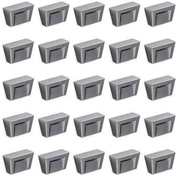 Emuca 9161764 Pomo para Mueble, Cromado Mate, Set de 25 Piezas