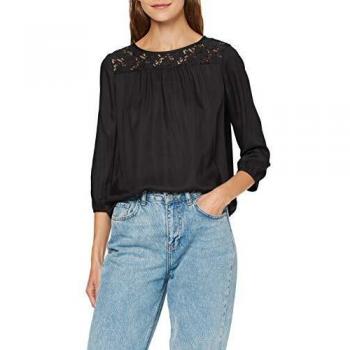 Vero Moda Vmdebbie Jane Lace 3/4 Top Sb7 Camiseta sin Mangas, Negro