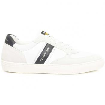 Cerruti 1881 White Leather Sneakers for Men, EU41/US8, with Rubber Sole