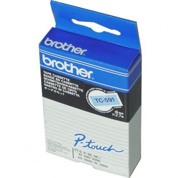 Cinta laminada Brother TC-701 negra sobre verde 12mm x 7,7m