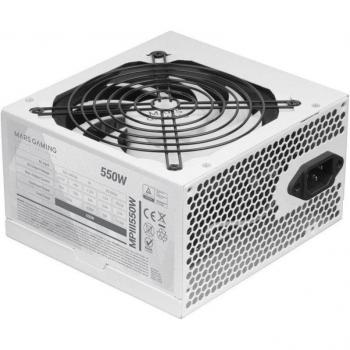 Mars Gaming MPiii550 Fuente de Alimentación ATX 550W Blanca, 5 Años Garantía, Tecnología Silenciosa AI-RPM, 85% Eficiencia