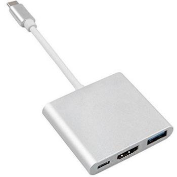 Adaptador USB-C - HDMI/USB 3.0 / USB-C, Maclean MCTV-840
