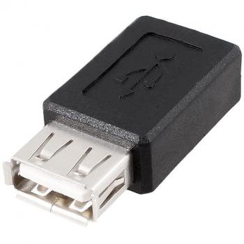 sourcingmap® Negro USB 2.0 Clase A Hembra A Micro USB B Adaptador Hembra Enchufe Convertidor