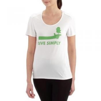 Patagonia - Camiseta de acampada y senderismo para mujer, tamaño L, color live simply bird: blanco