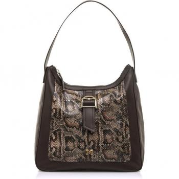Bolso de hombro Marrón con estampado animal print