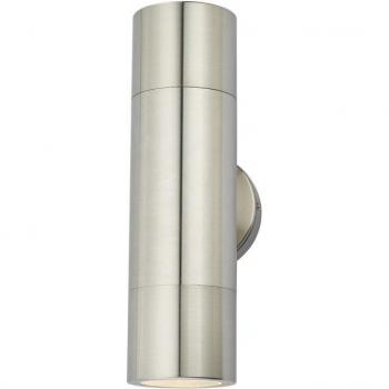 Aplique jardín Ortega Aluminio cepillado, cristal 2 bombillas 21cm - Aplique Up & Down Aluminio IP65, 2x GU10