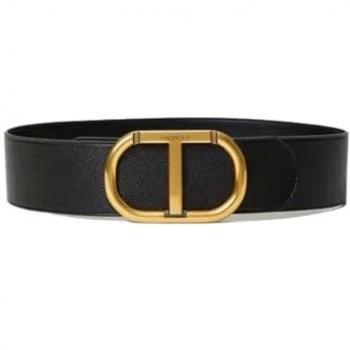 Twinset Women's Black Oval Buckle Belt - Size S