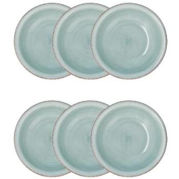 Juego de 6 Platos Hondos Vita de Quid – Cerámica y Gres – Apto Microondas y Congelador – Apilables en Colores Naturales y Diseños Coordinados