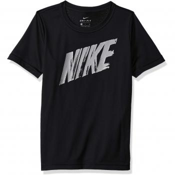 Nike B NK Dry Top SS T-Shirt, Niños, Black/White, L