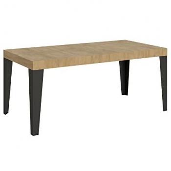 Mesa extensible 90x190/284 cm Roble Flame Nature con estructura Anthracita
