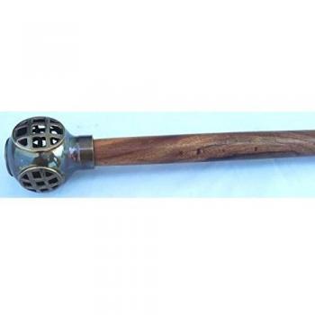 Shiv sakti Enterprises diseño de fecha con bastón de madera con un bonito estampado de marrón de latón envejecido de buceo casco con bastón de trasiego de madera
