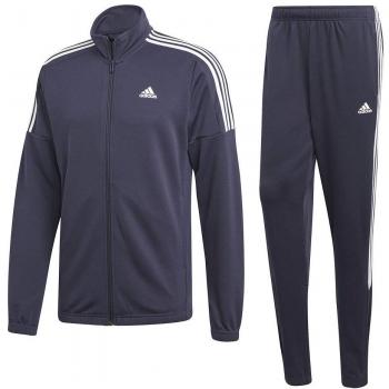 Chaqueta y Pantalones Largos Elásticos Adidas Sports Lifestyle para Hombre, Color Sólido Azul, Cuello Alto, Traje Deportivo Casual DV2446 M