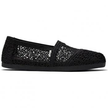 Alpargatas Toms de mujer crochet con suela de goma en color negro