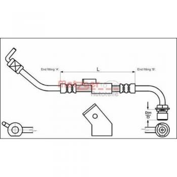 Latiguillo de freno Metzger 4112334 para Ford Transit, delantero izquierdo