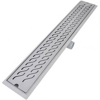 vidaXL Desagüe de Ducha de Ondas 830x140 mm Flujo 40 L/min Acero Inoxidable