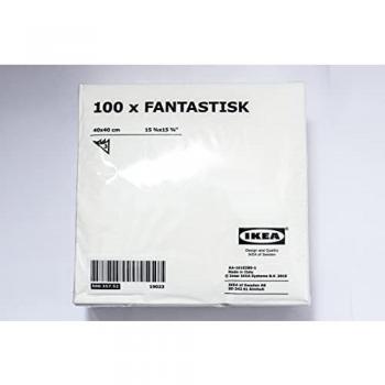 IKEA FANTASTISK – servilleta de papel, blanco/, 100 unidades – 40 x 40 cm