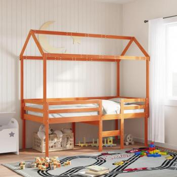 Techo de cama infantil madera maciza marrón 217x95,5x159 cm Vidaxl Marrón