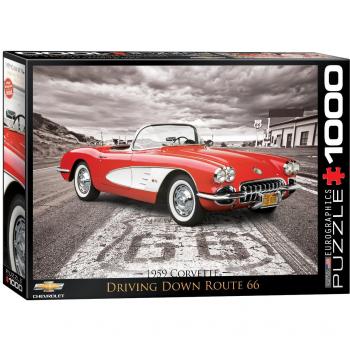 Eurographics 1959 Corvette Route 66 Puzzle - 1000 Pieces