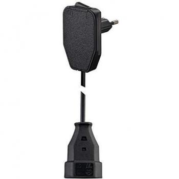 Extensión Euro 3m con Interruptor, Negra