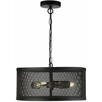 Lámpara colgante Fishnet Steel negro mate 3 bombillas 30cm