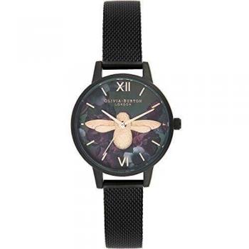 Olivia Burton Reloj de pulsera analógico cuarzo One Size, Negro, Negro