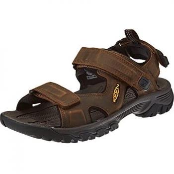 Men's Keen Targhee III Open-Toe Leather Sandals in Bison/Mulch
