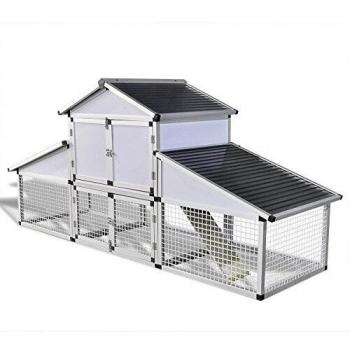 vidaXL Chicken Coop with Runs and Nest Box Aluminium