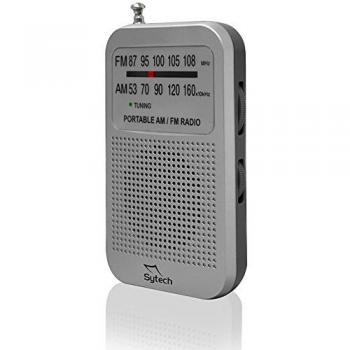 Radio de Bolsillo Am-FM, Altavoz, Vertical, Plata