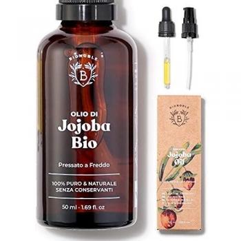 ACEITE DE JOJOBA ORGÁNICO | 100% Puro, Natural y Prensado en Frío | Rostro, Cuerpo, Cabello, Barba, Uñas | Vegano y Cruelty Free | Jojoba Oil | Botella de Vidrio + Pipeta + Bomba