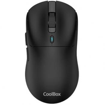 Mouse Gaming Inalámbrico Coolbox W03 Ultraligero Negro 10000 DPI con Triple Conexión RF/Bluetooth/USB-C