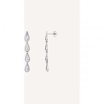 Pendientes Maxi Drop X27323 - chapados en plata de ley con cuatro gotas