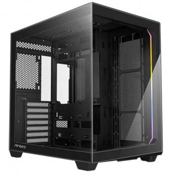 Caja semitorre ATX Antec C5 Negra con Panel de Vidrio, Cámara Doble, tira ARGB, USB-C y Compatible con Asus BTF