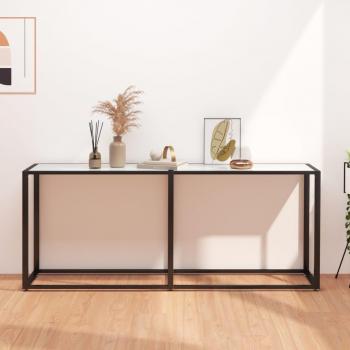 Consola de mármol blanco 180x35x75,5 cm en vidrio templado