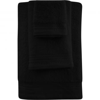 Eiffel Textile Juego de Toallas Calidad Rizo 400 gr, Algodón Egipcio 100%, Negro, Tocador Lavabo y Sabana, 3 Unidades