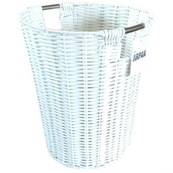 ARPAN - Papelera Redonda de plástico Resistente de Resina, Color Blanco, Ideal para el hogar, Oficina, hoteles, 25,5 x 31 cm