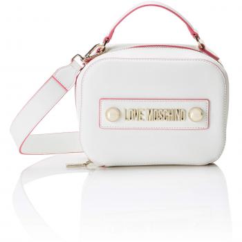 Love Moschino - Borsa Soft Grain Pu, Bolso de mano Mujer, Blanco