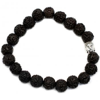Brazalete Japa Mala de Rudraksha Buda - Oscuro