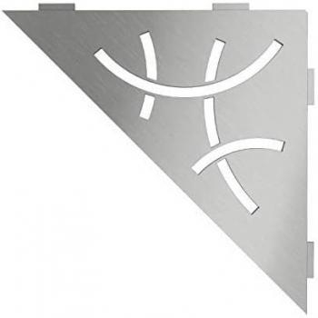 Brushed Stainless Steel Triangular Corner Shelf - 210x210mm